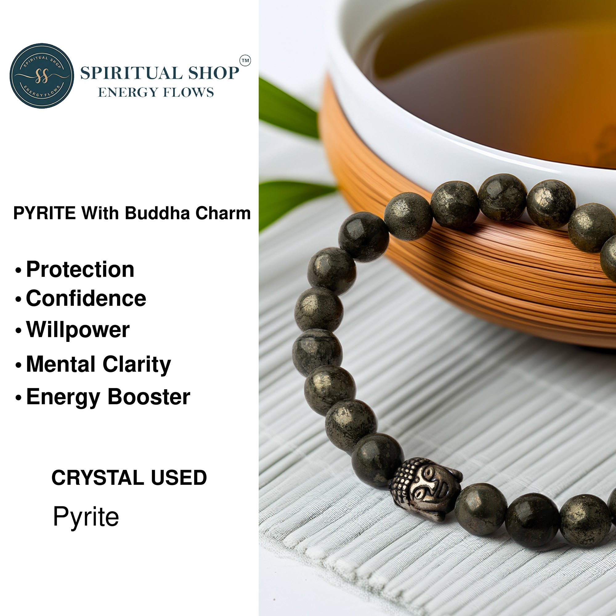 SPIRITUAL WEALTH ATTRACTOR – PYRITE WITH BUDH CHARM
